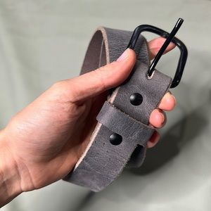 Main Street Forge The Bootlegger leather Belt grey made in USA American made 34